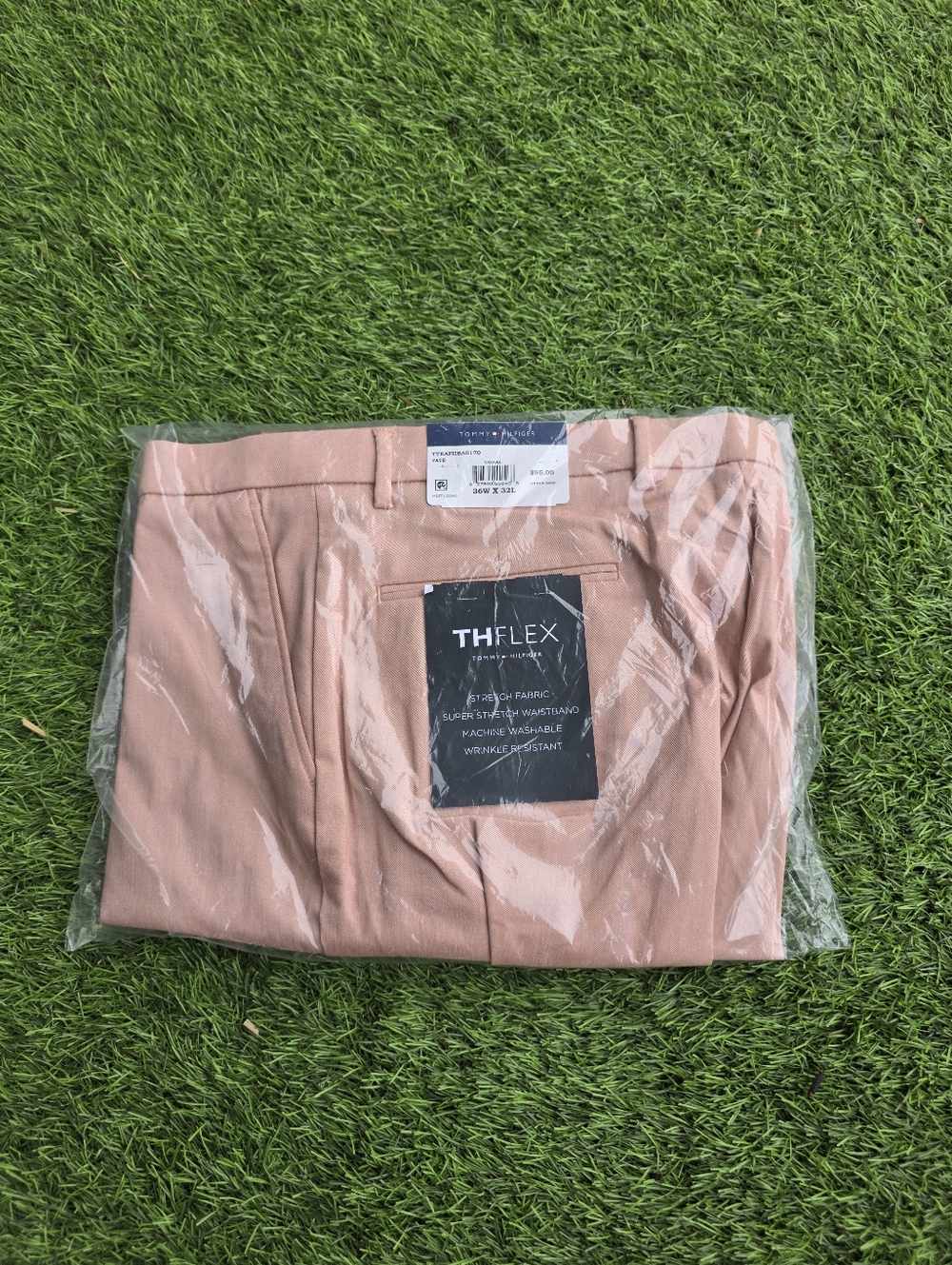 Tommy Hilfiger THFLEX Men's Dress Pants 34x30 Stretch Coral NWT $95 MRSP Career - Picture 5 of 6